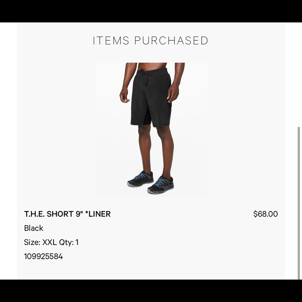 lululemon THE short 9” liner size XXL